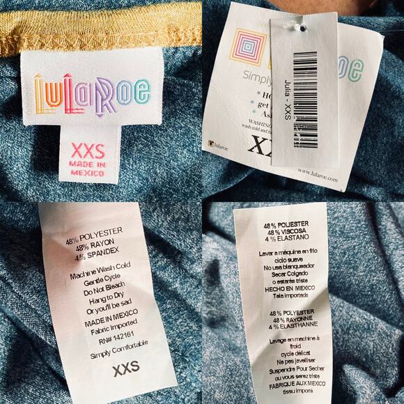 NWT LuLaRoe Julia Dress Raglan Sleeve Bodycon Pencil Color Block Modest Size XXS - Picture 7 of 16